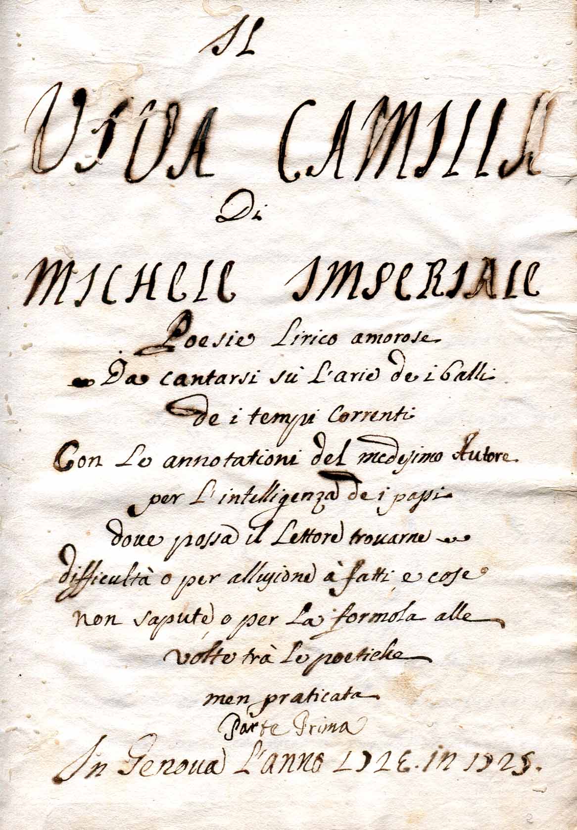 Il Viva Camilla. Poesie Lirico amorose / Da cantarsi sù l